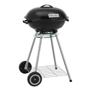 Houtskool BBQ Apricena rond met deksel 80x49x47 cm zwart casa.pro