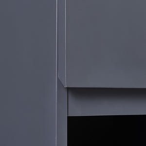 Badkamerkast Overath met deur en open vak grijs 60x30x30 cm [en.casa]