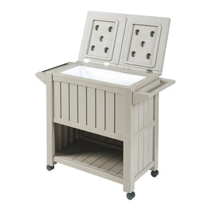 Trolley Arsita serveerwagen voor buiten 102x47x87 cm beige en houtkleurig casa.pro