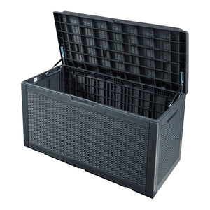 Tuin opbergbox Atella 65x122x54,5 cm zwart rotan look casa.pro