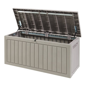 Tuin opbergbox Filetto 124x52,5x57 cm beige en houtkleurig casa.pro