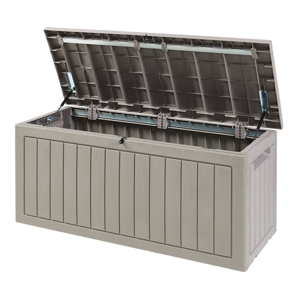 Tuin opbergbox Filetto 124x52,5x57 cm beige en houtkleurig casa.pro