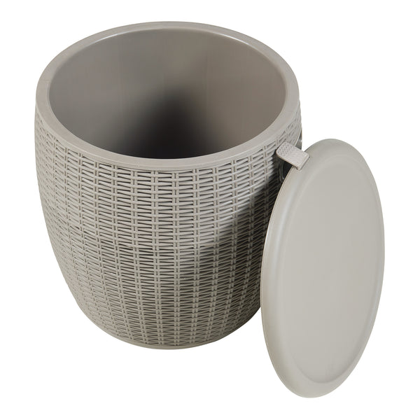 Tuinbox Avetrana koelbox rond 44xØ40 cm lichtbruin casa.pro