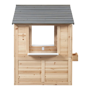 Houten speelhuis Acciano 131x113x97 cm naturel en grijs casa.pro