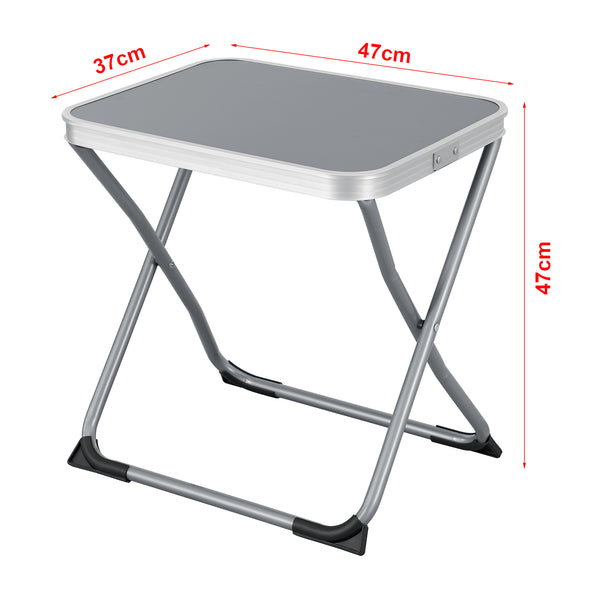 2-in-1 tuinkruk en tuintafel Barete 47x47x37 cm grijs [en.casa]