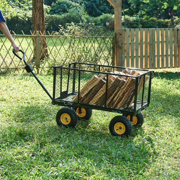Bolderkar Corropoli 112x51x71 cm zwart en geel pro.tec