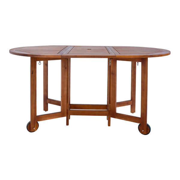 Tuinset Acerenza 7-delig tuintafel met 6 tuinstoelen houtkleurig FSC®-gecertificeerd [en.casa]