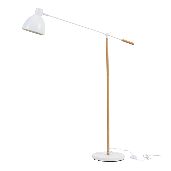 Staande lamp Banchory vloerlamp 163 cm houtkleurig en wit E27 lux.pro