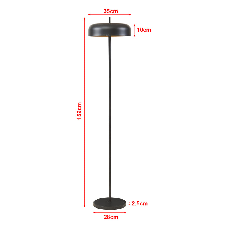 Maatschets Staande lamp Barton 2xE27 zwart 159 cm lux.pro