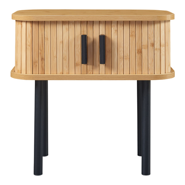 Bijzettafel Tvedestrand 48x30x45 cm bamboe naturel en zwart [en.casa]
