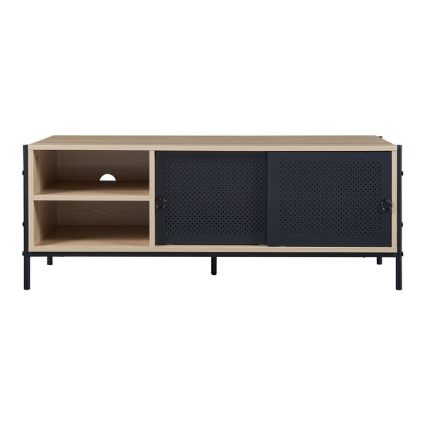 TV meubel Tysnes 120x40x45 cm eikenkleurig en zwart [en.casa]