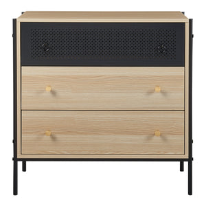 Commode Tysnes dressoir 80x80x40 cm eikenkleurig en zwart [en.casa]