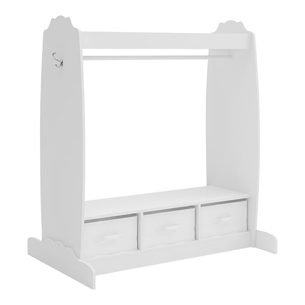 Kledingkast Moskenes open kast voor kinderen 106,5x95x61 cm wit [en.casa]