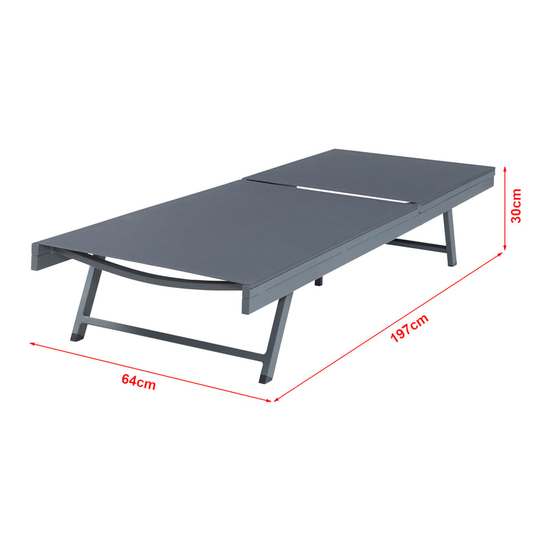 Maatschets Ligbed Baragiano 197x64x30 cm antraciet en donkergrijs casa.pro