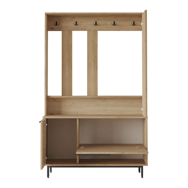 Halmeubel Kvænangen halkast 178x112x35,5 cm eikenkleurig en zwart [en.casa]