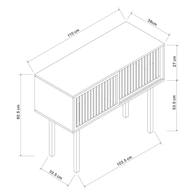 Maatschets Consoletafel Ypäjä bamboe 110x39x80,5 cm naturel [en.casa]