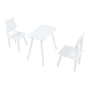 Kindertafel met 2 kinderstoelen Panjang wit [en.casa]
