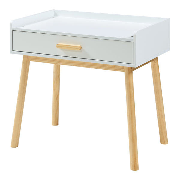 Kindertafel met kinderstoel Skjervøy naturel en wit [en.casa]