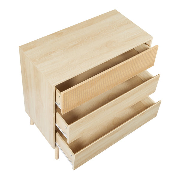 Ladekast Landskrona commode met 3 lades 79,5x80x40 cm eikenkleurig [en.casa]