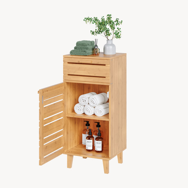 Badkamerskast Epind bamboe 75x33x30 cm naturel [en.casa]