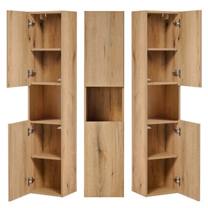 Badkamerkast Newport kolomkast 140x30x25 cm eikenkleurig [en.casa]