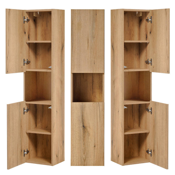 Badkamerkast Newport kolomkast 140x30x25 cm eikenkleurig [en.casa]