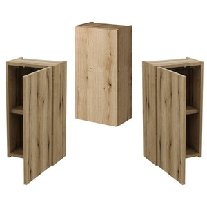 Badkamermeubelset Newport 4-delig voor wandmontage houtkleurig [en.casa]