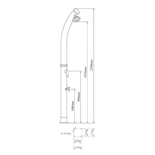 Zonnedouche Kebomi met 18 L watertank zwart casa.pro