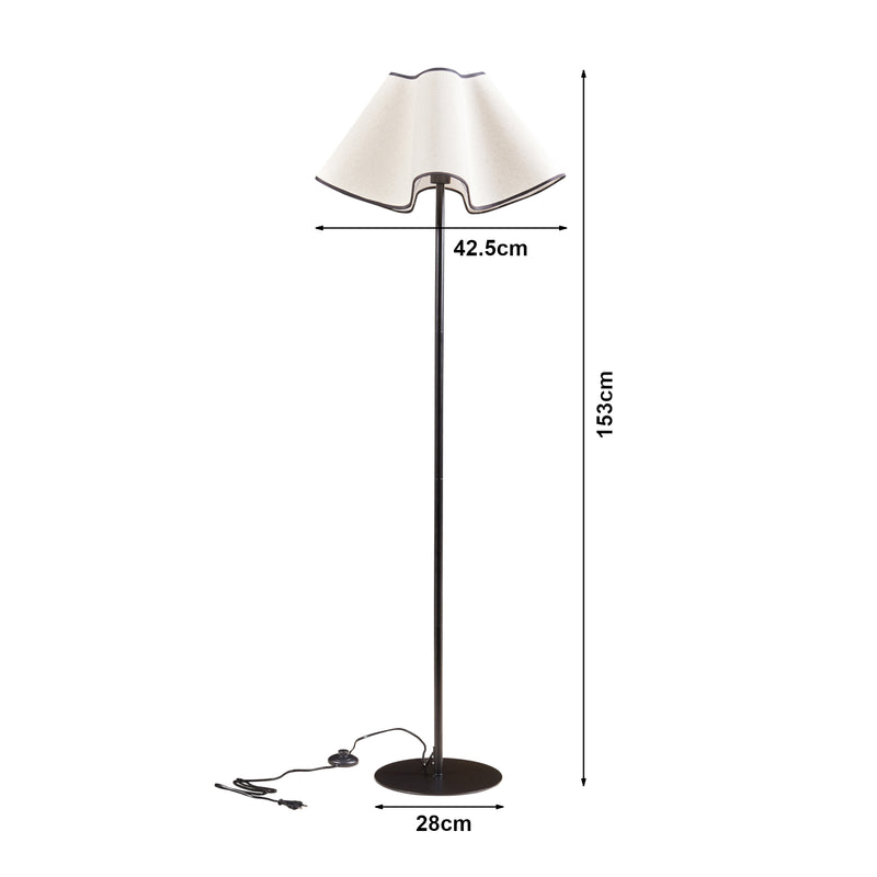 Maatschets Staande lamp Ashton vloerlamp 153 cm zwart en wit E27 lux.pro