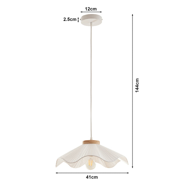 Hanglamp Broadway E27 stoffen lampenkap wit lux.pro