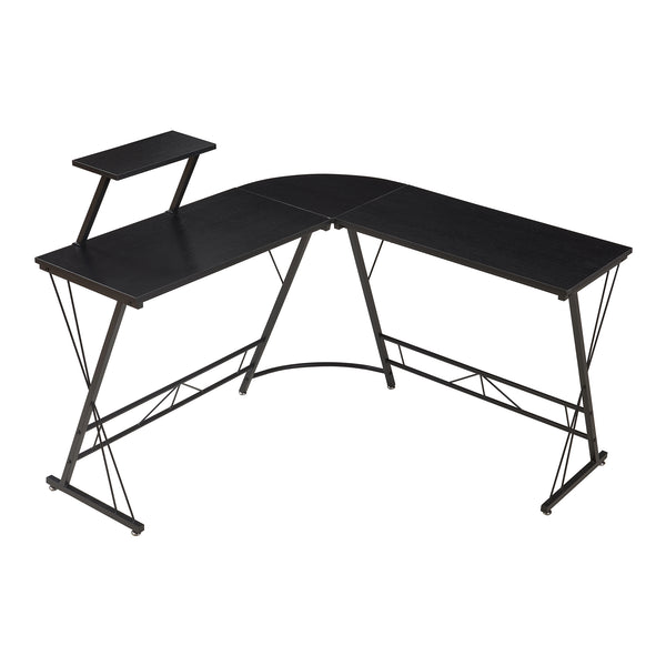 Bureau Yremso L-vormig 122x122x98 cm zwart [en.casa]