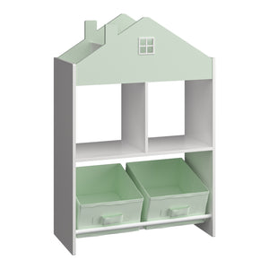 Kinderrek Vipsali huisvorm 90x60x27 cm mintgroen en wit [en.casa]