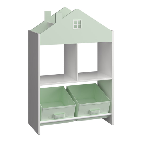 Kinderrek Vipsali huisvorm 90x60x27 cm mintgroen en wit [en.casa]