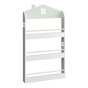 Kinderrek Vipsali huisvorm 106x60x12 cm mintgroen en wit [en.casa]