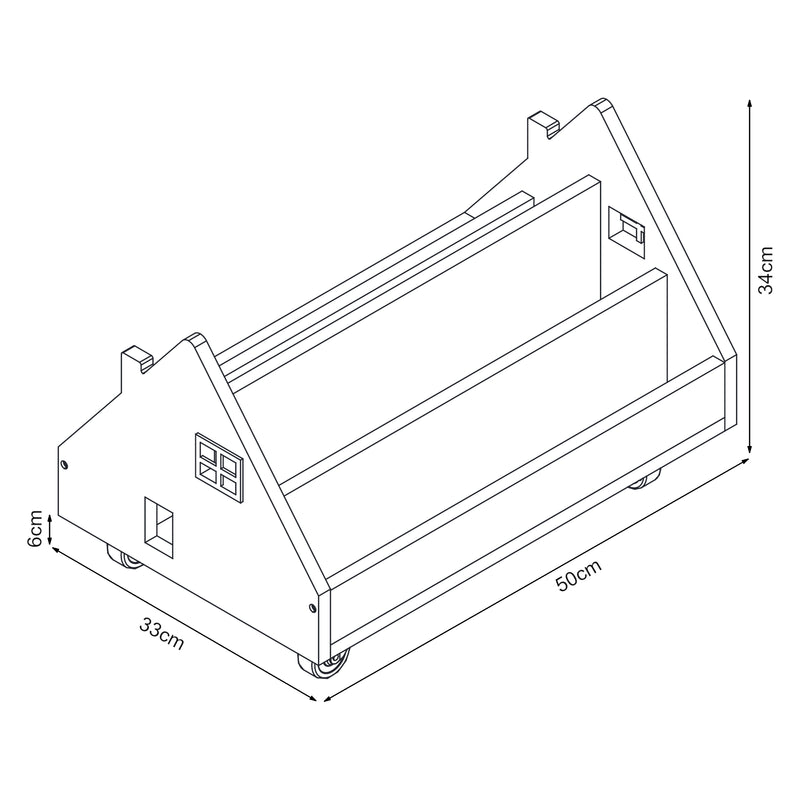 Maatschets Kinderrek Vipsali mobiel huisvormig 50x33x34 cm mintgroen en wit [en.casa]