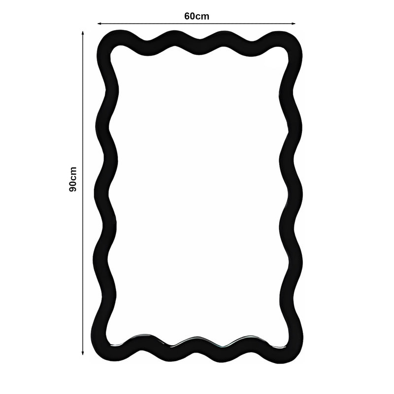 Maatschets Wandspiegel Koster 90x60 cm zwart [en.casa]