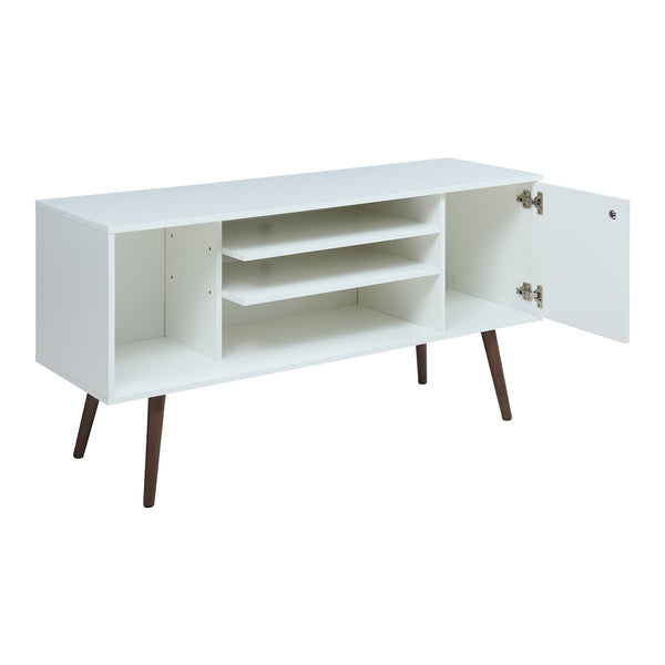 Tv-meubel Vare 130x40x66 cm wit en walnootkleurig [en.casa]