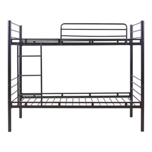 Stapelbed Bevapis 200x90 cm met ladder en uitvalbeveiliging zwart [en.casa]