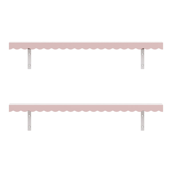 Wandplankenset Vestnes 2-delig 80x17x15 cm roze [en.casa]