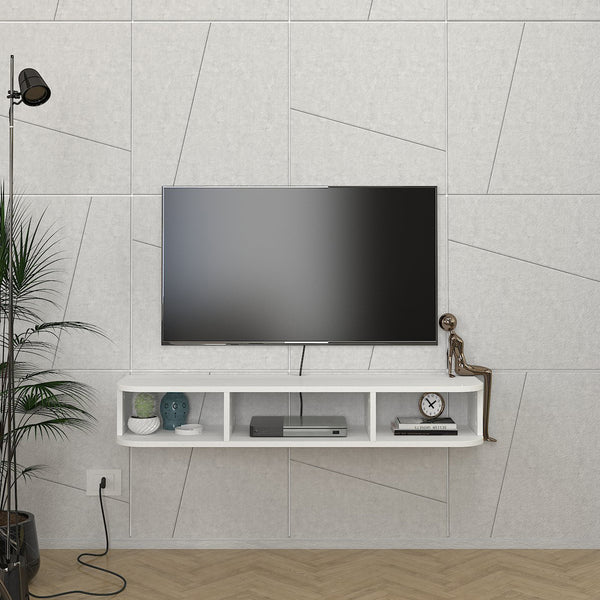 Tv-meubel Oundsvas zwevend wit 120x30x19 cm [en.casa]