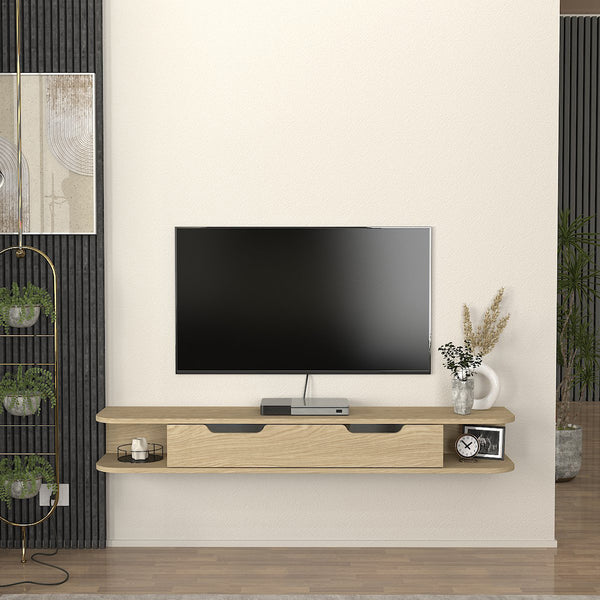 TV meubel Karjali zwevend 150x30x19 cm eikenkleurig [en.casa]