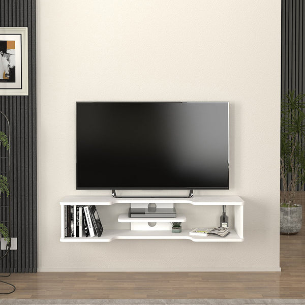 TV meubel Yrela zwevend 120x30x26 cm wit [en.casa]