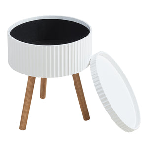 Bijzettafel Bongard 48x38 cm wit en naturel [en.casa]