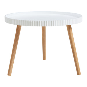 Salontafel Bongard rond Ø60x45 cm wit en naturel [en.casa]