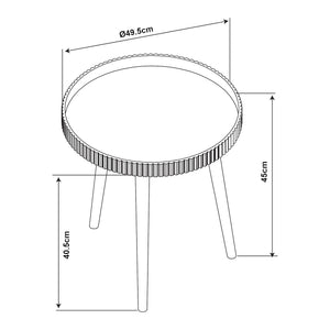Bijzettafel Bongard rond 45xØ50 cm wit en naturel [en.casa]