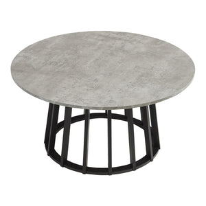 Salontafel Buzzard rond Ø90x45 cm betonkleurig en naturel [en.casa]