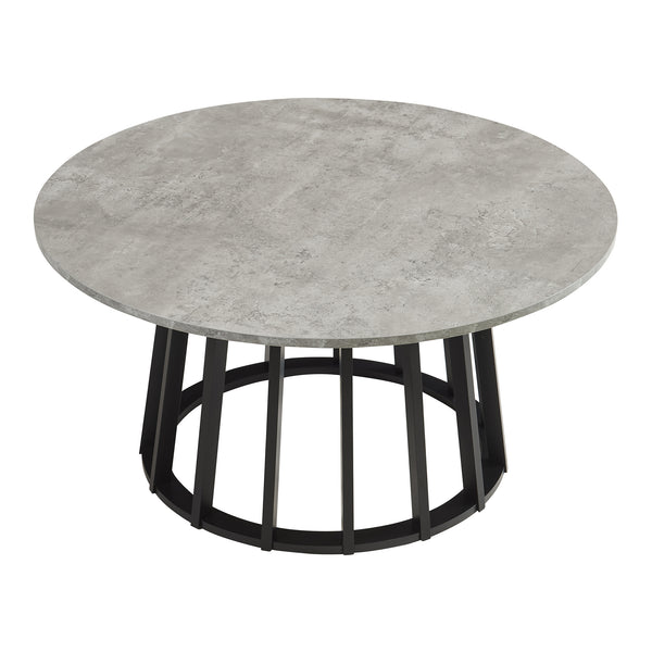 Salontafel Buzzard rond Ø90x45 cm betonkleurig en naturel [en.casa]