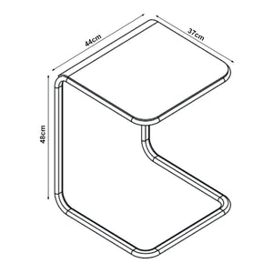 Bijzettafel Brosa 44x37x48 cm transparant en chroom [en.casa]