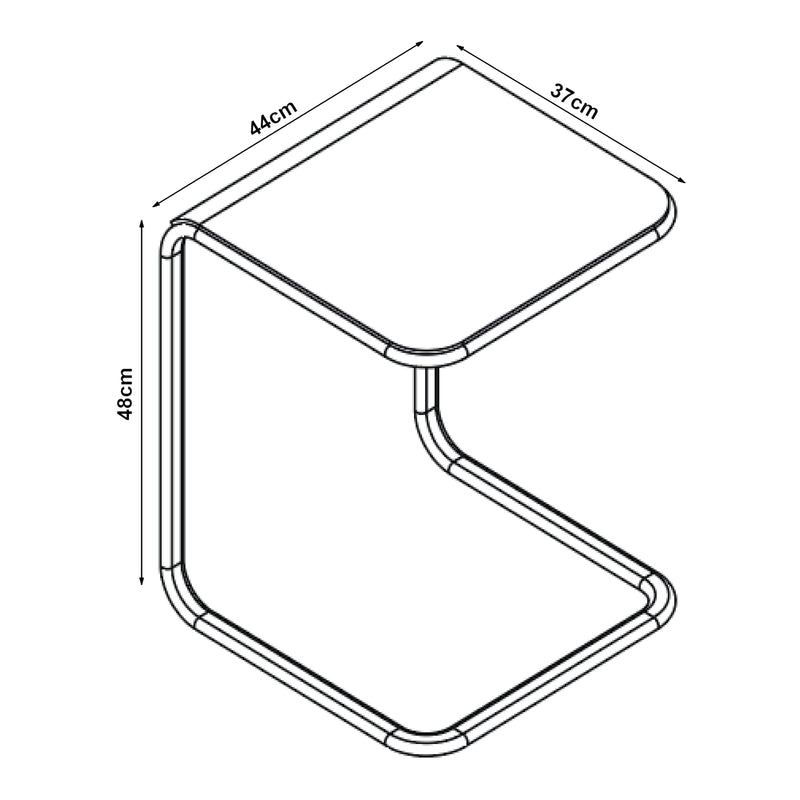 Maatschets Bijzettafel Brosa 44x37x48 cm transparant en chroom [en.casa]