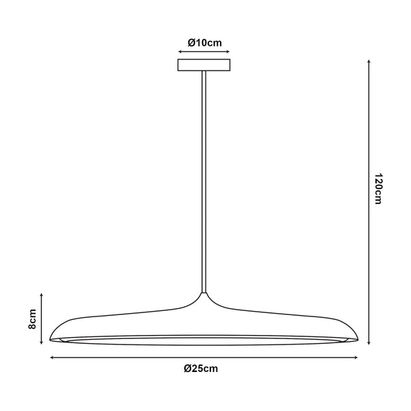 Hanglamp Oupilu 12 geïntegreerde leds 120 cm zwart en wit lux.pro